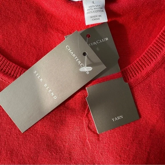 Charter Club tank top with crew neck, loose fitting, silk/cotton knit blend - Picture 9 of 10